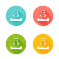 Illustration of colorful download buttons on a white background Royalty Free Stock Photo