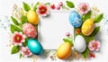 Colorful Easter egg wreath with an empty space white card Royalty Free Stock Photo