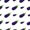 Illustration with colorful eggplant seamless pattern.