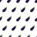 Illustration with colorful eggplant seamless pattern.