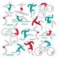 Outdoor sports fitness icons decorative background.