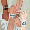 Illustration of colorful Friendship bands