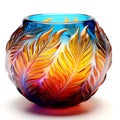 Colorful glass vase isolated on white background Royalty Free Stock Photo