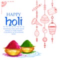 Powder color gulal for Happy Holi Background Royalty Free Stock Photo