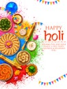 Powder color gulal for Happy Holi Background Royalty Free Stock Photo