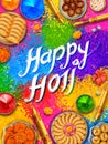 Powder color gulal for Happy Holi Background Royalty Free Stock Photo