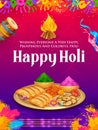 Happy Holi background card design for color festival of India celebration greetings Royalty Free Stock Photo