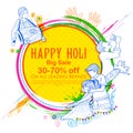 Happy Holi Advertisement Promotional background for Festival of Colors celebration greetings