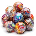 Colorful marbles on a white background Royalty Free Stock Photo