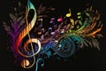 Colorful music notes background, abstract background Royalty Free Stock Photo