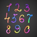 Illustration of colorful numbers on darck basground, vector eps 10 Royalty Free Stock Photo