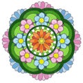 illustration of colorful painted mandala
