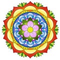 illustration of colorful painted mandala