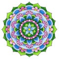 illustration of colorful painted mandala