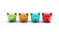 Illustration of colorful piggy banks on a white background Royalty Free Stock Photo