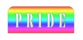 Illustration of a colorful [PRIDE] sign isolated on a white background