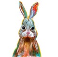 Illustration of a colorful rabbit`s head