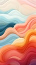 Illustration, a colorful rainbow design with a horizontal stripe pattern, in the style of organic forms, muted tones Royalty Free Stock Photo