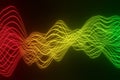 Illustration of colorful sound waves on a dark background - great for wallpapers