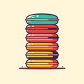 illustration of a colorful stack of macarons Royalty Free Stock Photo