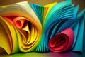 Illustration of the colorful stack of paper abstract background, AI-Generated.