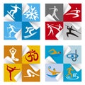 Sport fitness icons stickers. Royalty Free Stock Photo