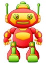 Colorful toy cartoon robot isolated on white background Royalty Free Stock Photo