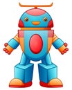 Colorful toy robot cartoon isolated on white background Royalty Free Stock Photo