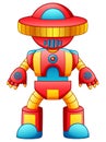 Colorful toy robot cartoon isolated on white background Royalty Free Stock Photo