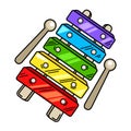 illustration of colorful wooden xylophone with Royalty Free Stock Photo