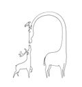 Illustration: Coloring Book: The Amazing Deer and The Giraffe.