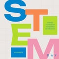 Illustration of colourful stem day, november 8, science, technology, engineering, mathematics text
