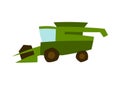 Illustration of combine harvester. Agricultural harvesting transport.