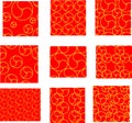 Red Commashaped seamless Japanese pattern set Royalty Free Stock Photo