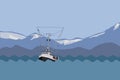 Illustration of Commercial fishing trawler in Southeast Alaska