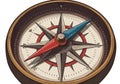 Illustration of a compass, featuring a circular design with a wooden Royalty Free Stock Photo
