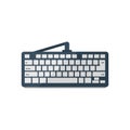 Illustration of a computer keyboard with a dark blue border and white keys. The desig Royalty Free Stock Photo