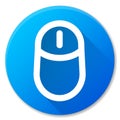 Computer mouse blue circle icon