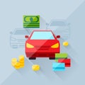 Illustration concept of auto loan in flat design