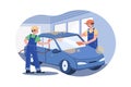 Car Wash Illustration concept. A flat illustration isolated on white background Royalty Free Stock Photo