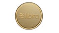 Illustration Concept of golden Libra coin with logo on top