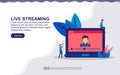 Illustration concept of live streaming. playing video online, watching breaking news, multimedia concept. Vector illustration easy