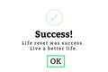 Illustration concept of restarting life or life reset. Success resetting a new life