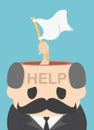 Illustration Concept Surrender,Helpr,White flag, vector Royalty Free Stock Photo
