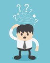 Illustration concept Troubled businessman