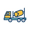 Illustration Concrete Mixer Icon For Personal And Commercial Use.