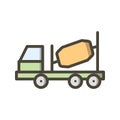 Illustration Concrete Mixer Icon For Personal And Commercial Use...
