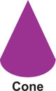 illustration of a cone purples color