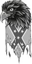 monochromatic illustration of Confederate flag with eagle head Royalty Free Stock Photo