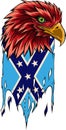 vector illustration of Confederate flag with eagle head Royalty Free Stock Photo